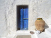 Greece, Symi. Blue door and pot.  Poster Print by Jaynes Gallery - Item # VARPDDEU12BJY0013