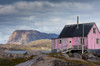 Greenland, Itilleq Worn pink house Poster Print by Inger Hogstrom (24 x 18) # GR01IHO0378