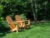 Pair of Adirondack chairs in a garden Poster Print by Julie Eggers (24 x 18) # US39JEG0112