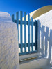 Greece, Santorini, Oia. Blue gate of home.  Poster Print by Jaynes Gallery - Item # VARPDDEU12BJY0020