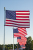USA, Massachusetts, Cape Ann, Gloucester. US flags Poster Print by Walter Bibikow - Item # VARPDDUS22WBI2717