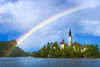 Slovenia, Lake Bled. Rainbow over lake and church.  Poster Print by Jaynes Gallery - Item # VARPDDEU38BJY0016