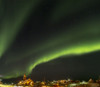 Northern Lights over town and frozen Disko Bay. Greenland. Poster Print by Martin Zwick - Item # VARPDDGR01MZW1507