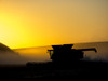 USA, Washington State, Palouse. Combine harvesting at sunset Poster Print by Terry Eggers - Item # VARPDDUS48TEG1317