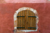 France, Provence, Roussillon. Wooden shutters in red wall.  Poster Print by Jaynes Gallery - Item # VARPDDEU09BJY0048
