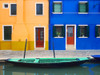 Italy, Burano. Colorful house exteriors and boat in canal.  Poster Print by Jaynes Gallery - Item # VARPDDEU16BJY0280