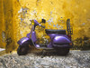 Greece, Rhodes. Vespa motorbike and colorful house exterior.  Poster Print by Jaynes Gallery - Item # VARPDDEU12BJY0007