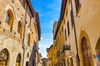 Hotel and bars on Medieval street, San Gimignano, Tuscany, Italy Poster Print by William Perry (24 x 18) # EU16WPE0774