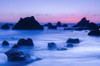 Sea stacks at dusk, El Matador State Beach, Malibu, California, USA. Poster Print by Russ Bishop - Item # VARPDDUS05RBS1296