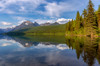 Calm reflection on Bowman Lake in Glacier National Park, Montana, USA Poster Print by Chuck Haney (24 x 18) # US27CHA4294
