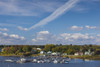 USA, New York, Rouses Point. town marina along Lake Champlain, autumn Poster Print by Walter Bibikow - Item # VARPDDUS33WBI1358