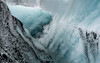 Iceland, abstract ash and blue ice formation on the Solheimajokull Glacier Poster Print by Mark Williford (24 x 18) # EU14MWI0038
