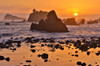 Sunset and sea stacks along the Northern California coastline, Crescent City Poster Print by Darrell Gulin (24 x 18) # US05DGU0203