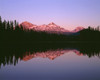 OR, Willamette NF. Sunset reddens the Three Sisters which reflect in Scott Lake. Poster Print by John Barger - Item # VARPDDUS38JBA0208