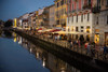 Italy, Lombardy, Milan Historic Naviglio Grande canal area known for vibrant nightlife Poster Print by Alan Klehr (24 x 18) # EU16AKL0052