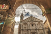 Italy, Val d'Orcia in Tuscany, Pienza. Central Piazza. Santa Maria Assunta Cathedral. Poster Print by Emily Wilson - Item # VARPDDEU16EWI0418