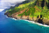 Afternoon light on the Na Pali Coast, Coast Wilderness State Park, Kauai, Hawaii, USA. Poster Print by Russ Bishop - Item # VARPDDUS12RBS0535