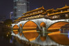 Night view of Anshun Bridge with reflection in Jin River, Chengdu, Sichuan Province, China Poster Print by Keren Su - Item # VARPDDAS07KSU2242