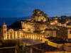 The Roman Catholic church of Santa Maria de Idris, cut into the rock in Matera at night Poster Print by Julie Eggers (24 x 18) # EU16JEG0593