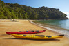 Kayaks, Te Pukatea Bay, Abel Tasman National Park, Nelson Region, South Island, New Zealand Poster Print by David Wall - Item # VARPDDAU03DWA0093