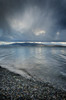 Stormy winter clouds over Bellingham Bay, Washington State Lummi Island in the distance Poster Print by Alan Majchrowicz (18 x 24) # US48AMA0060