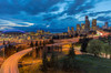 City skyline and Interstate 90 and 5 from Rizal Bridge in downtown Seattle, Washington State, USA Poster Print by Chuck Haney (24 x 18) # US48CHA0361