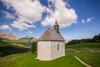 Europe, Italy, Dolomites, Seiser Alm Mountain chapel Credit as: Jim Nilsen / Jaynes Gallery Poster Print by Jaynes Gallery (24 x 18) # EU16BJY0492