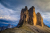 Italy, Dolomites Tre Cime di Lavaredo peaks at sunset Credit as: Jim Nilsen / Jaynes Gallery Poster Print by Jaynes Gallery (24 x 18) # EU16BJY0464