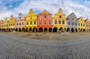 Czech Republic, Telc Panoramic of colorful houses on main square Credit as: Jim Nilsen / Jaynes Gallery Poster Print by Jaynes Gallery (24 x 18) # EU06BJY0053