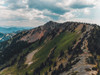 USA, Washington State, Pierce County, Crystal Mountain Resort Aerial of 'Throne' peak and ridgeline during summer Poster Print by Bryce Merrill (24 x 18) # US48BME0002