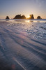 Sunset on Shi Shi Beach, sea stacks of Point of the Arches are in the distance Olympic National Park, Washington State Poster Print by Alan Majchrowicz (18 x 24) # US48AMA0103