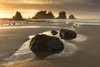 USA, Washington State, Olympic National Park Sunrise on coast beach and rocks Credit as: Jim Nilsen / Jaynes Gallery Poster Print by Jaynes Gallery (24 x 18) # US48BJY1136