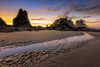 USA, Washington State, Olympic National Park Sunrise on coast beach and rocks Credit as: Jim Nilsen / Jaynes Gallery Poster Print by Jaynes Gallery (24 x 18) # US48BJY1142
