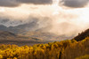 USA, Colorado, San Juan Mountains Snow flurries over mountain and valley at sunset Credit as: Don Grall / Jaynes Gallery Poster Print by Jaynes Gallery (24 x 18) # US06BJY1501