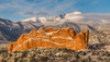 USA, Colorado, Garden of the Gods Fresh snow on Pikes Peak and sandstone formation Credit as: Don Grall / Jaynes Gallery Poster Print by Jaynes Gallery (24 x 18) # US06BJY1547