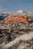 USA, Colorado, Garden of the Gods Fresh snow on Pikes Peak and sandstone formation Credit as: Don Grall / Jaynes Gallery Poster Print by Jaynes Gallery (18 x 24) # US06BJY1550