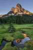 Liberty Bell Mountain reflected in still waters of State Creek, in meadows of, Washington Pass North Cascades, Washington State Poster Print by Alan Majchrowicz (18 x 24) # US48AMA0047