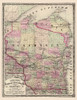 Wisconsin Railroads and Townships - Cram 1875 Poster Print by Cram Cram # WIZZ0004