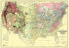 US and Territories Geological Map 1874 Poster Print by Asher Asher # USZZ0009
