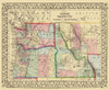 Oregon, Washington, Idaho, Montana - Mitchell 1870 Poster Print by Mitchell Mitchell # USNW0004