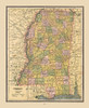 Mississippi, United States - Cram 1888 Poster Print by Cram Cram # USMI0010