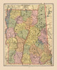 New Hampshire, Vermont - Cram 1888 Poster Print by Cram Cram # USNH0001