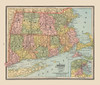 Massachusetts, Rhode Island - Cram 1888 Poster Print by Cram Cram # USMA0002