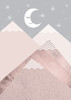 Blush Pink Grey Mountains 2 Poster Print by Urban Epiphany Urban Epiphany # UERC126B