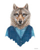 Wolf in Waistcoat Poster Print by Rachel Nieman # RN145