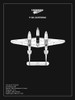 BP Lockheed P38 Lightning Black  Poster Print by Mark Rogan # RGN114936