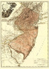 New Jersey Divided East West - Faden 1777 Poster Print by Faden Faden # REWA0089
