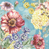 Wildflower Medley square blue I Poster Print by Tre Sorelle Studios Tre Sorelle Studios # RB14776TS
