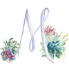 Watercolor Succulent Monogram M Poster Print by Tre Sorelle Studios Tre Sorelle Studios # RB14774TS