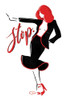 Stop Lady In Red Poster Print by OnRei OnRei # ONRC263C